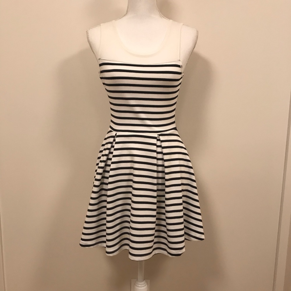 Striped Midi A-line dress- small